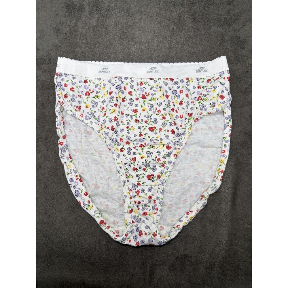 Vintage Women's TR Bentley High Cut Floral Print Panties Underwear Size 6